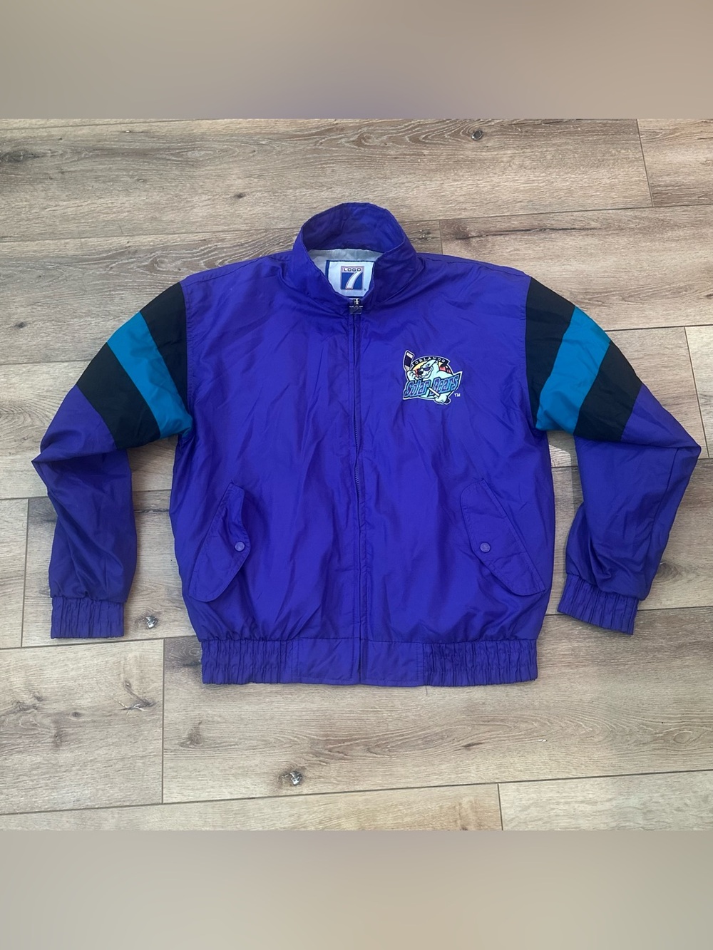 Orlando Solar Bears LOGO 7 Purple Jacket with Teal and Black Sleeve Accents